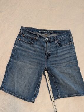 American Eagle Outfitters Blue Stretch Long Denim Shorts